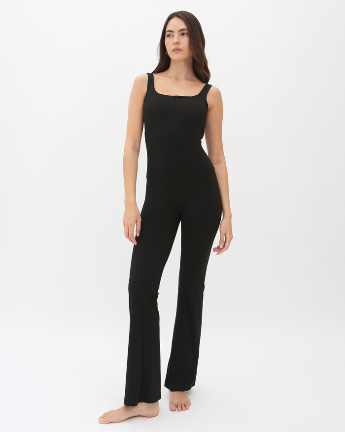 Anastasia Flared Leg Jumpsuit - Black AMADAWEAR