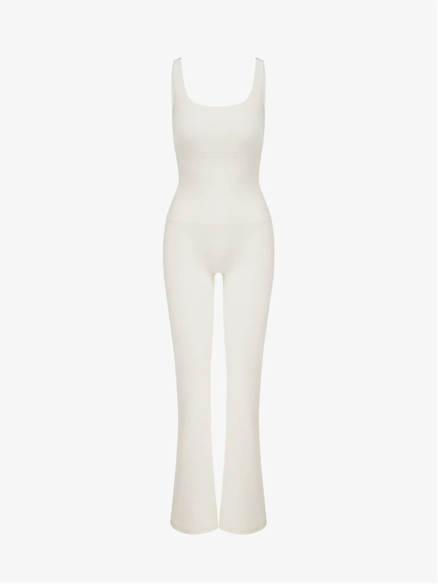 Anastasia Flared Leg Jumpsuit - Ivory AMADAWEAR