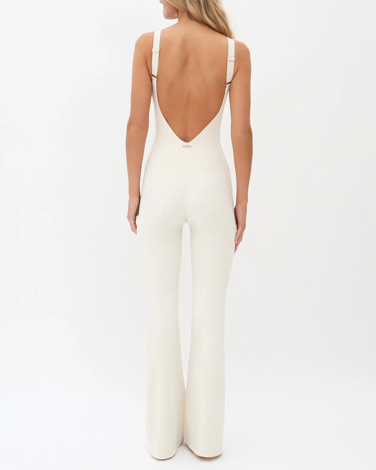 Anastasia Flared Leg Jumpsuit - Ivory AMADAWEAR
