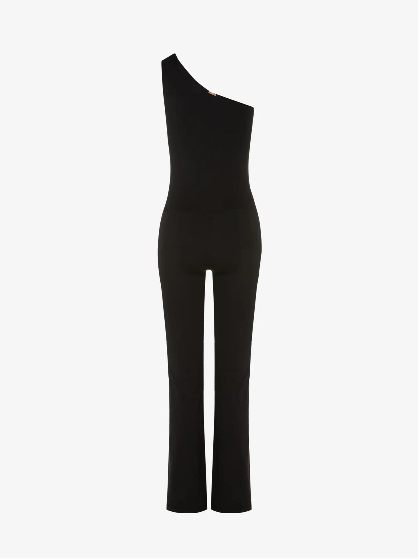 Cristina Oneshoulder Flared Leg Jumpsuit – Black AMADAWEAR