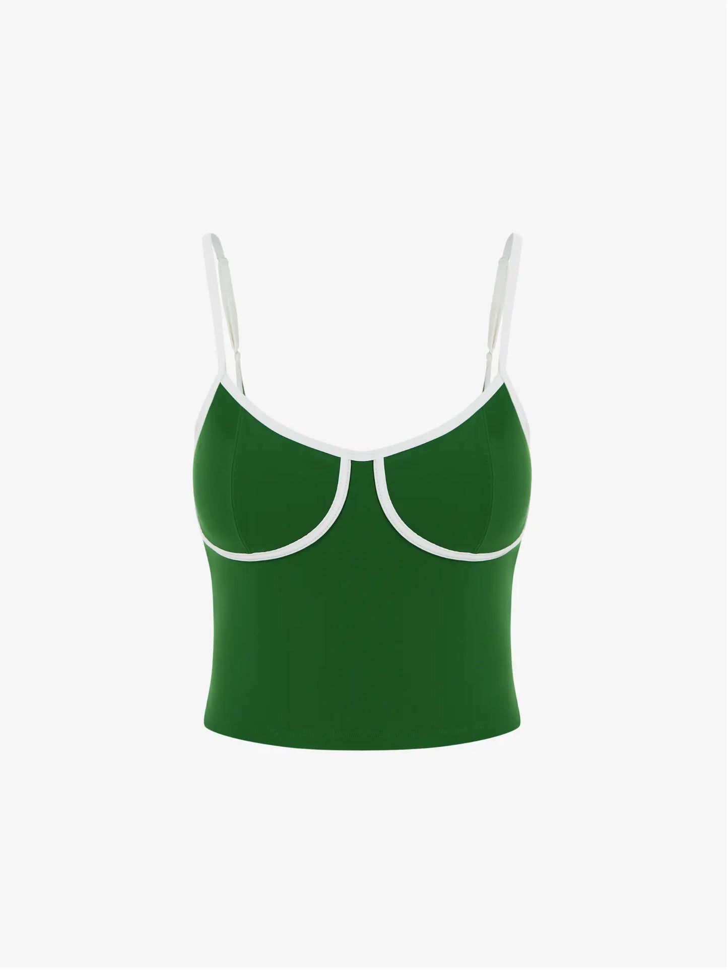 Gaelle Top - Green with White Trim AMADAWEAR