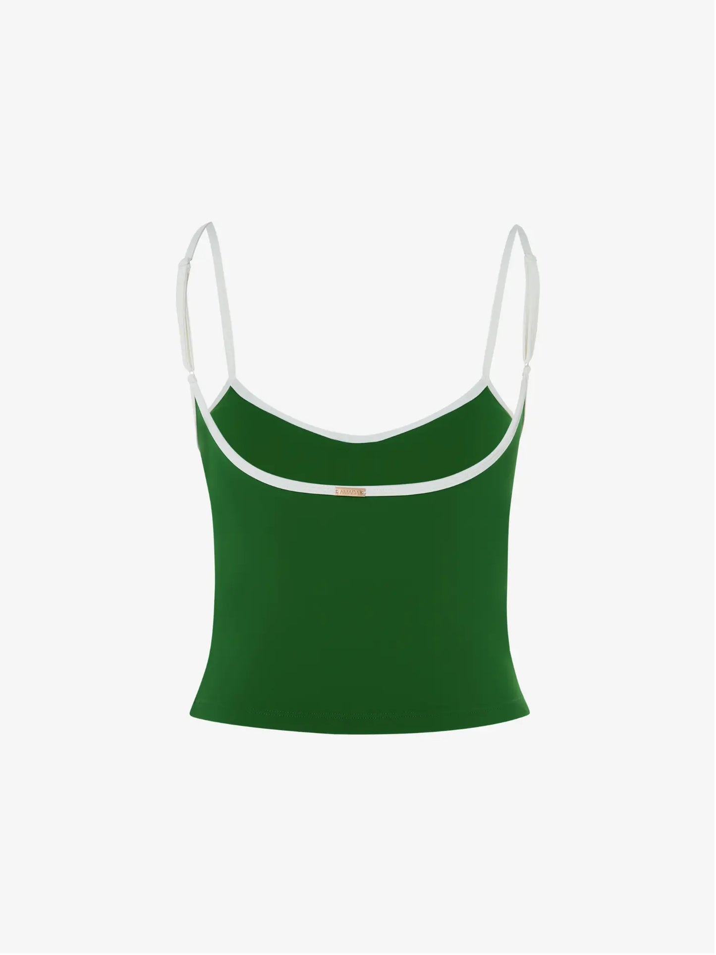 Gaelle Top - Green with White Trim AMADAWEAR