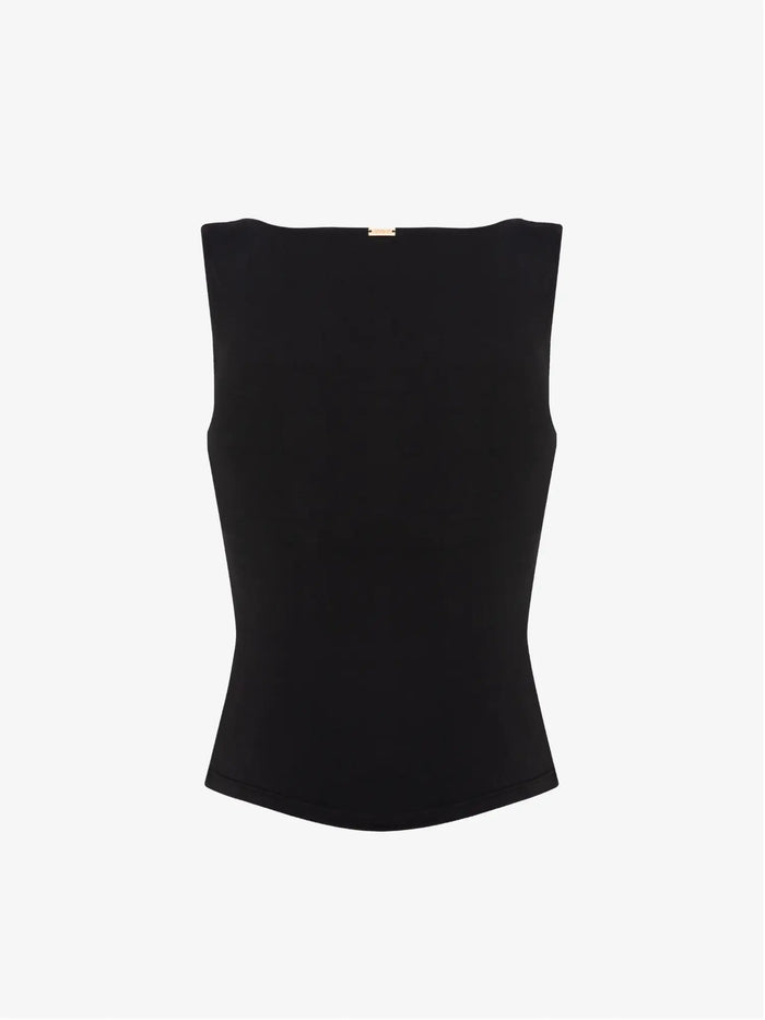 Karolina Boatneck Top - Black AMADAWEAR