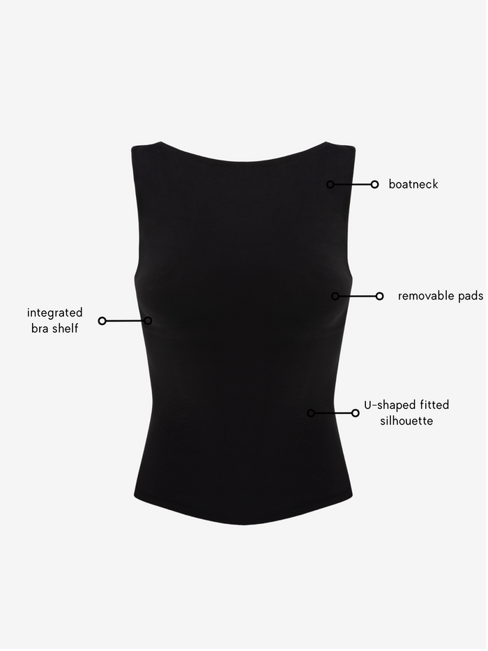 Karolina Boatneck Top - Black AMADAWEAR