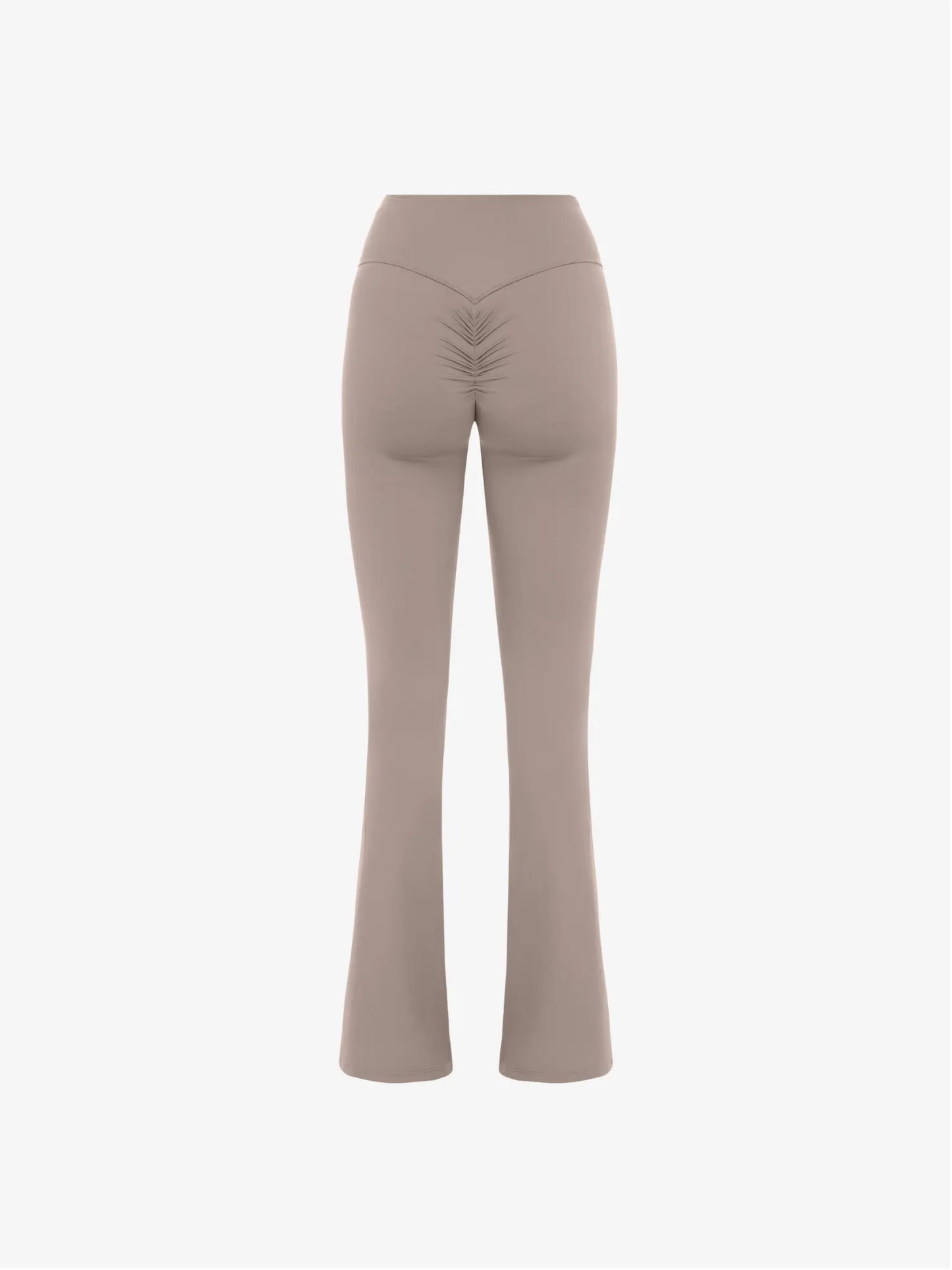 Lia Scrunched Flare Leggings - Nude AMADAWEAR