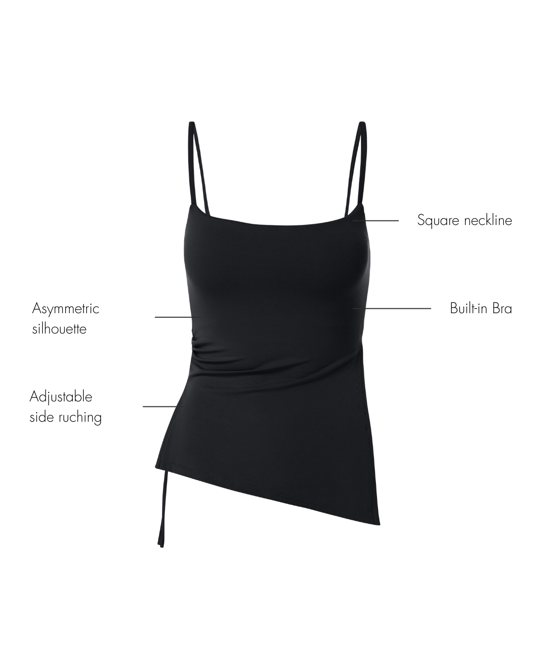Mira Asymmetric Top - Black