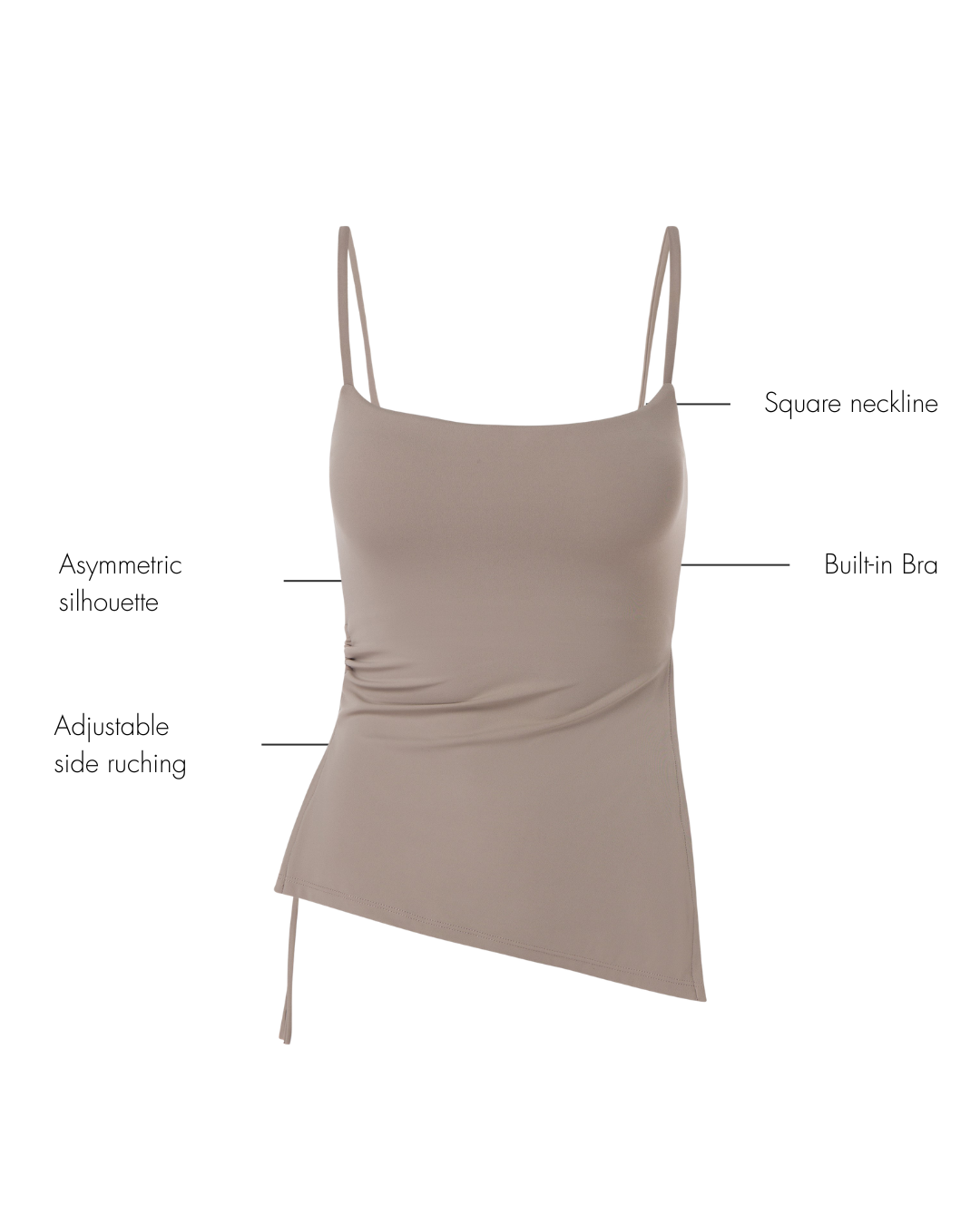 Mira Asymmetric Top - Nude