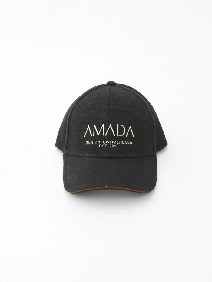 AMADA Cotton Canvas Baseball Hat - Black Amadawear.ae