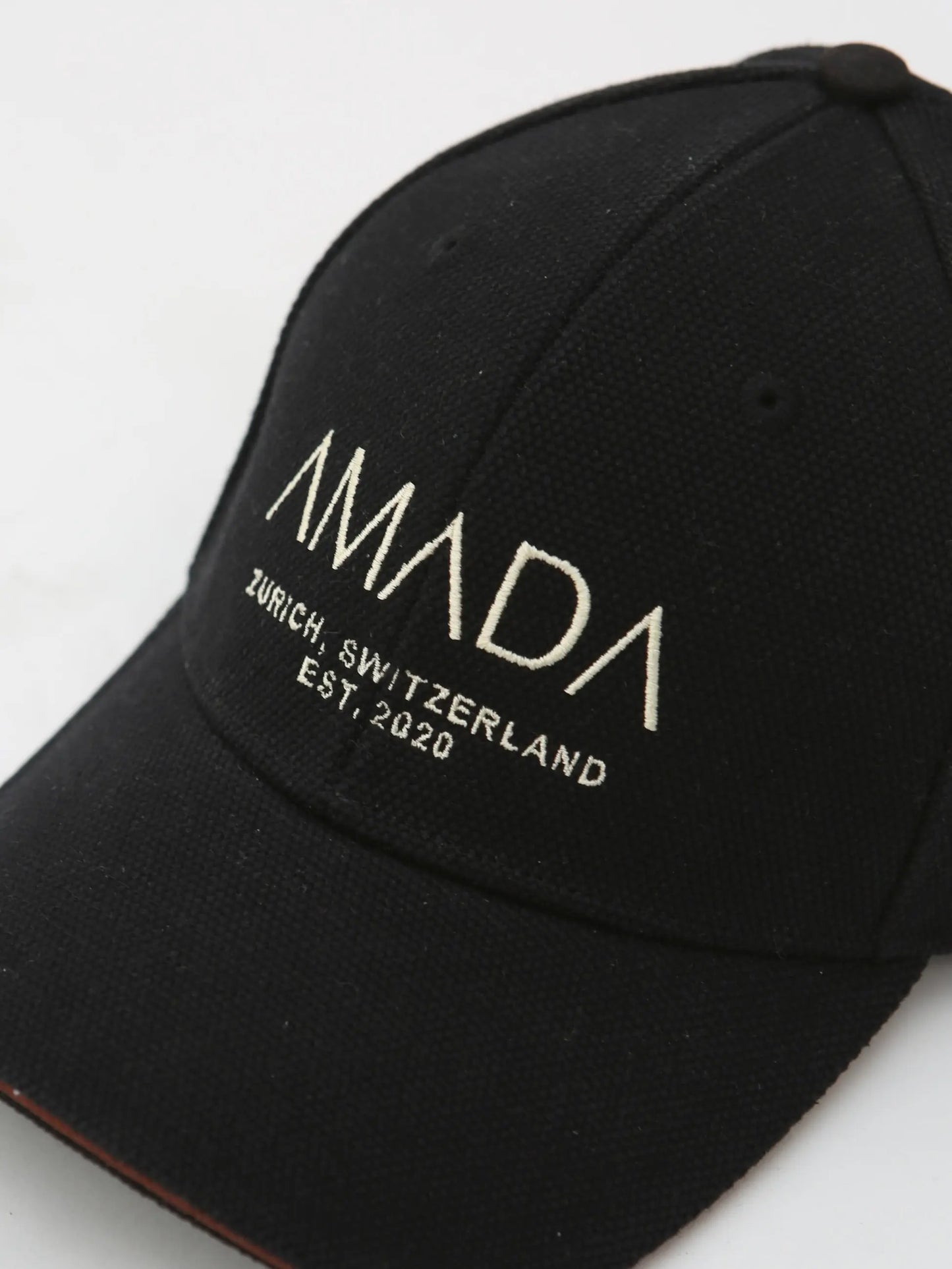 AMADA Cotton Canvas Baseball Hat - Black Amadawear.ae
