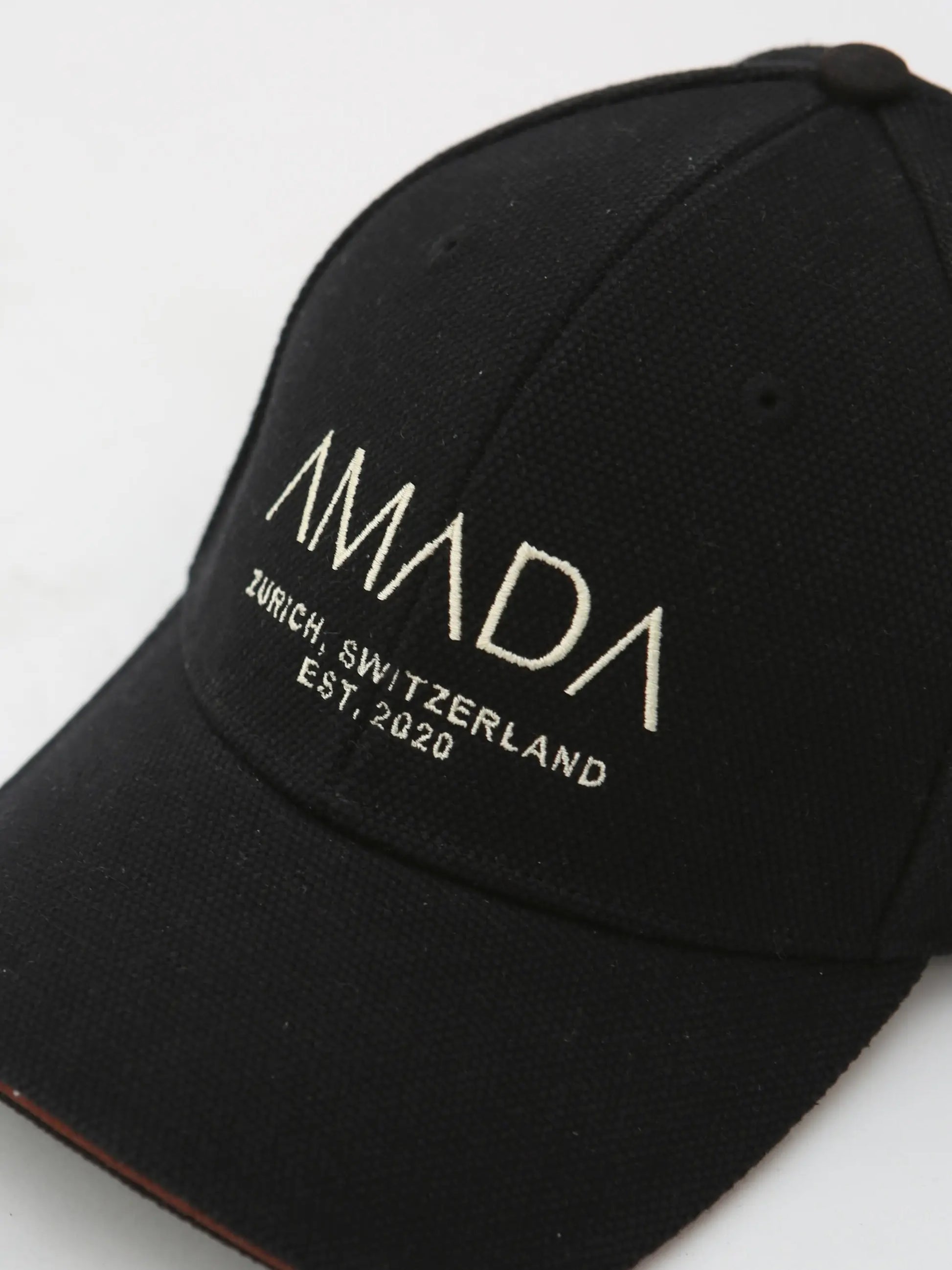 AMADA Cotton Canvas Baseball Hat - Black Amadawear.ae