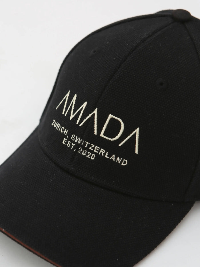 AMADA Cotton Canvas Baseball Hat - Black Amadawear.ae