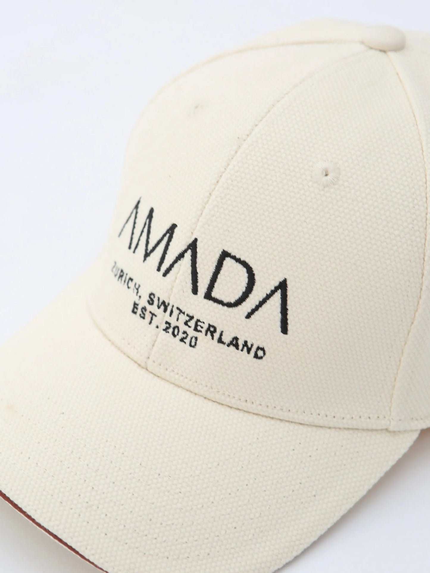 AMADA Cotton Canvas Baseball Hat - Cream Amadawear.ae