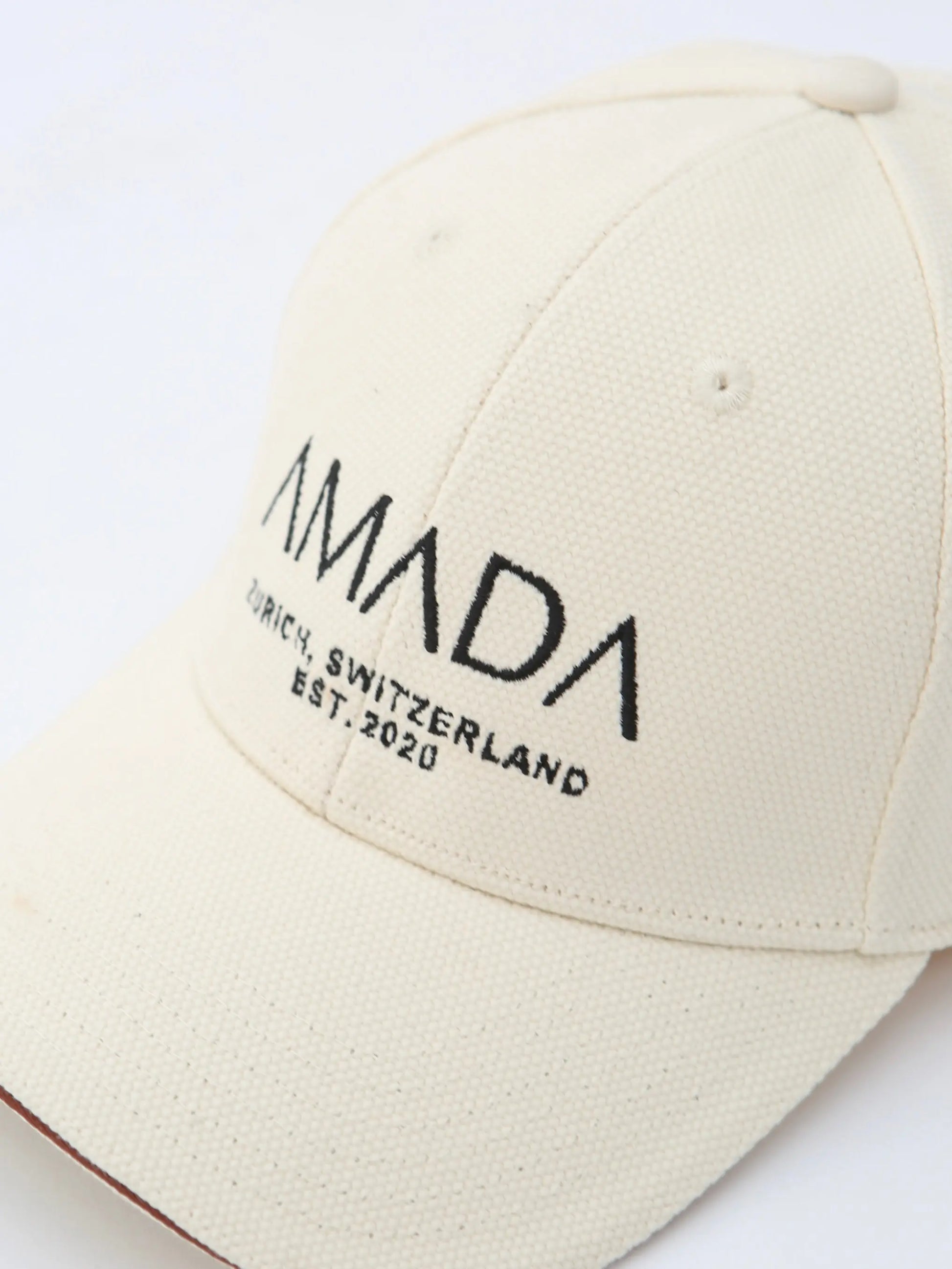 AMADA Cotton Canvas Baseball Hat - Cream Amadawear.ae