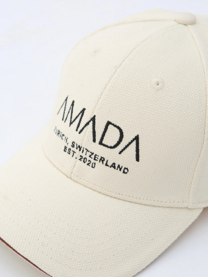 AMADA Cotton Canvas Baseball Hat - Cream Amadawear.ae