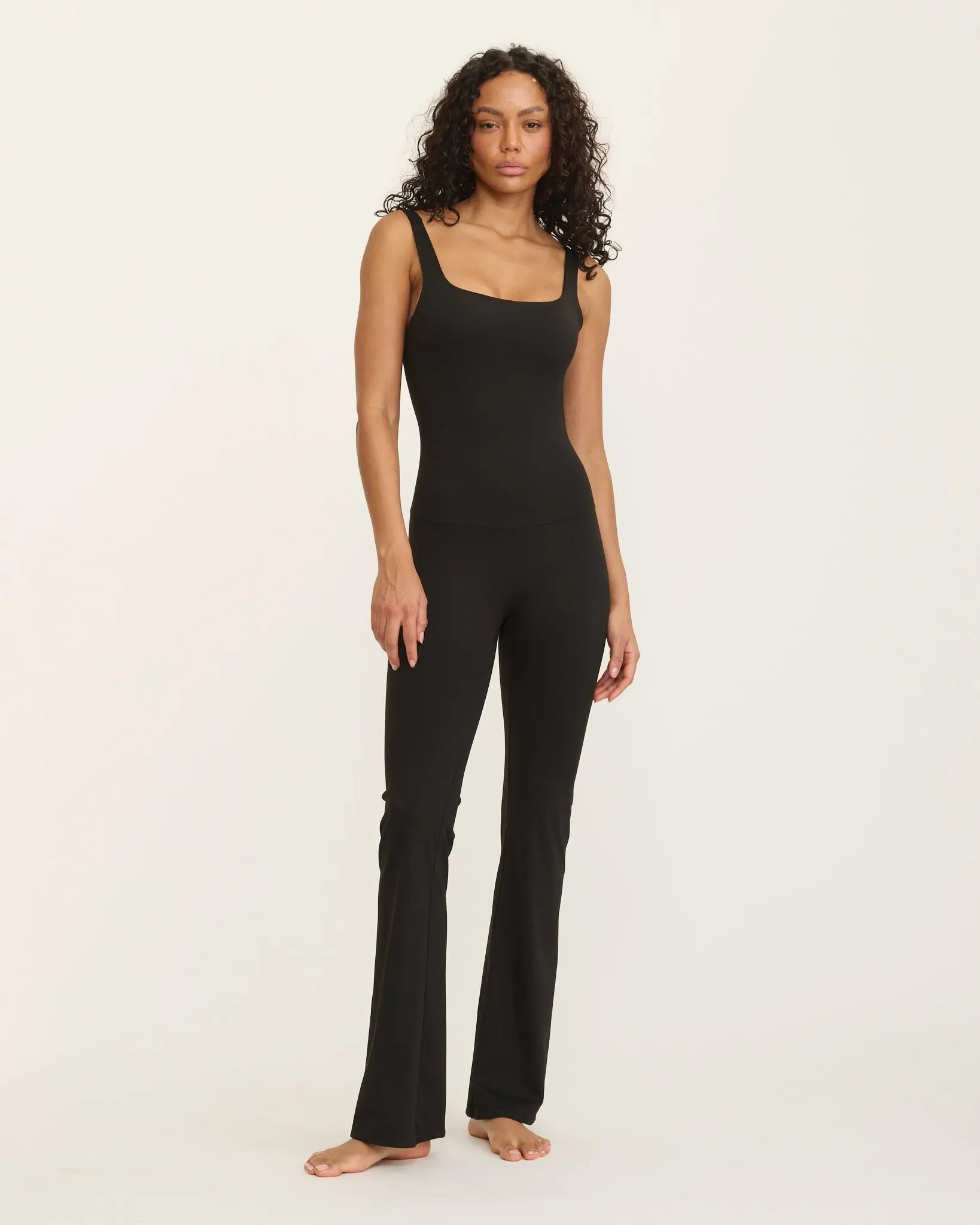 Anastasia Flared Leg Jumpsuit - Black AMADAWEAR