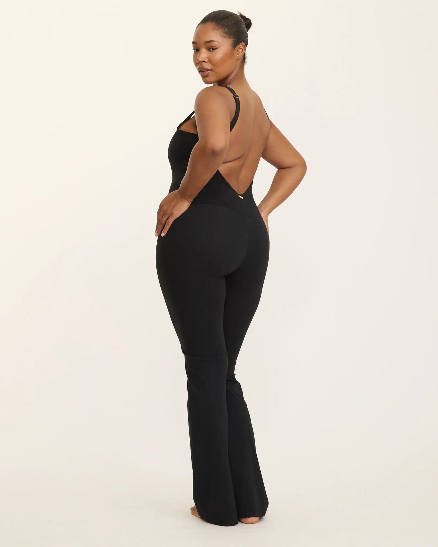 Anastasia Flared Leg Jumpsuit - Black AMADAWEAR