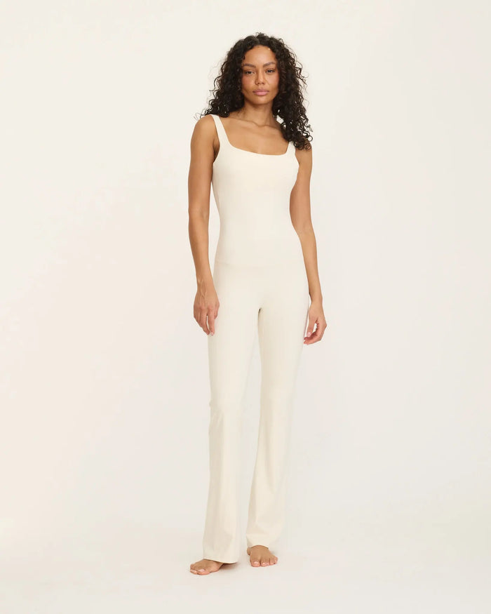 Anastasia Flared Leg Jumpsuit - Ivory AMADAWEAR