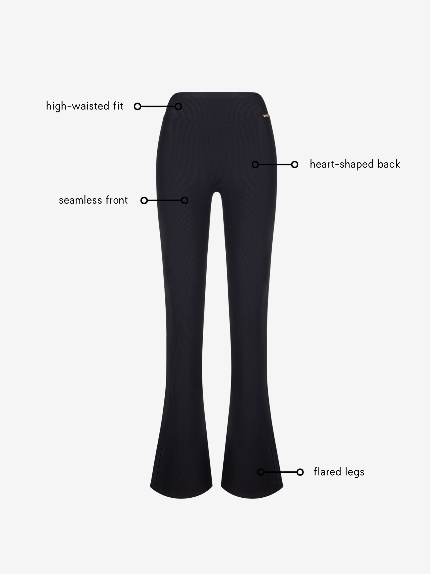 Camilla Flare Leggings - Black AMADAWEAR