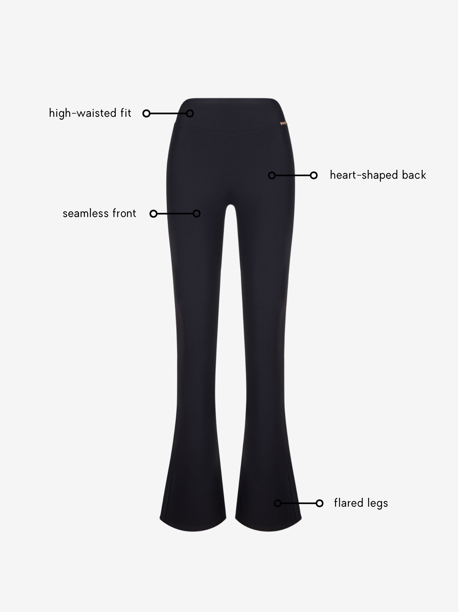 Camilla Flare Leggings - Black AMADAWEAR