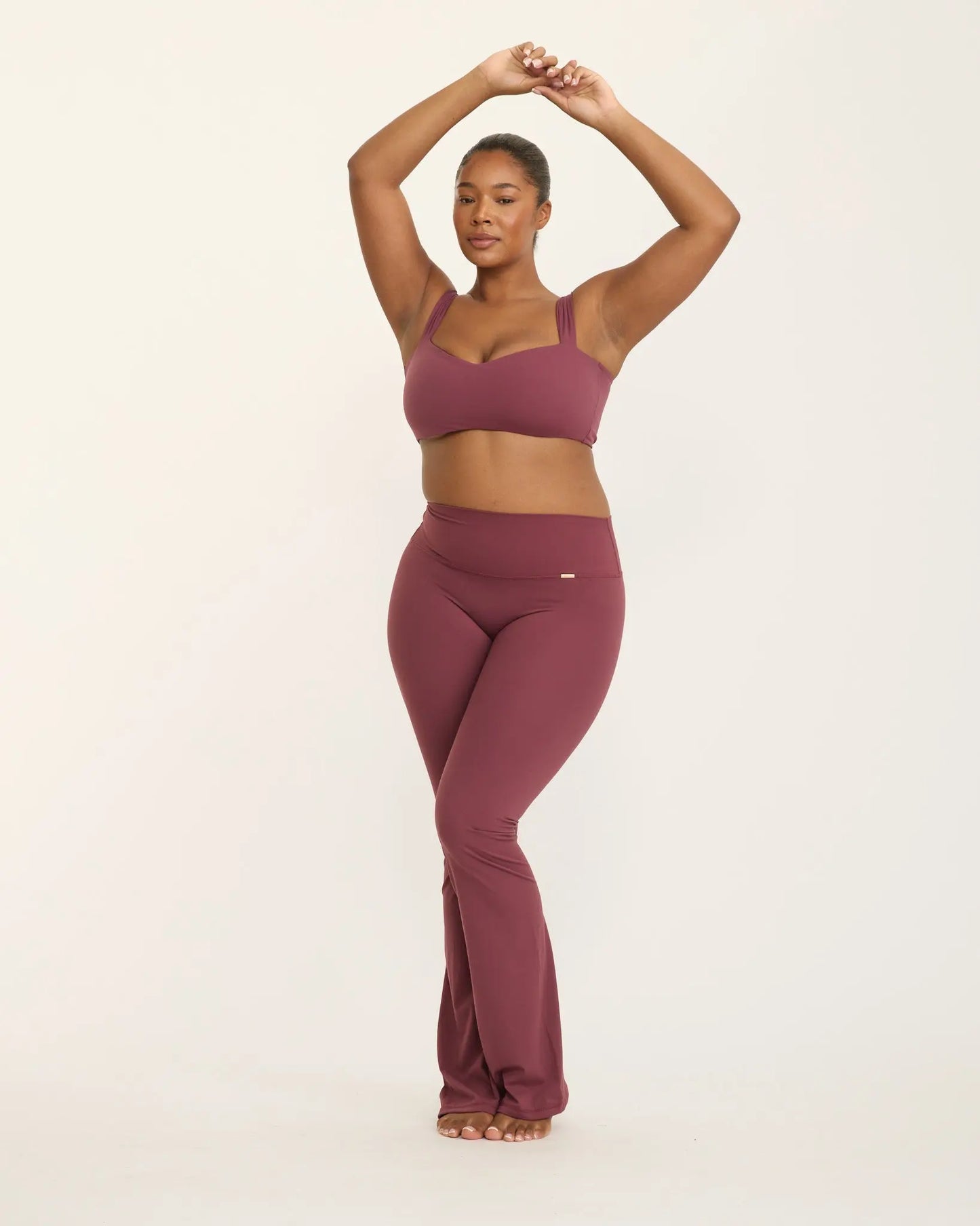 Camilla Flare Leggings - Cherry AMADAWEAR