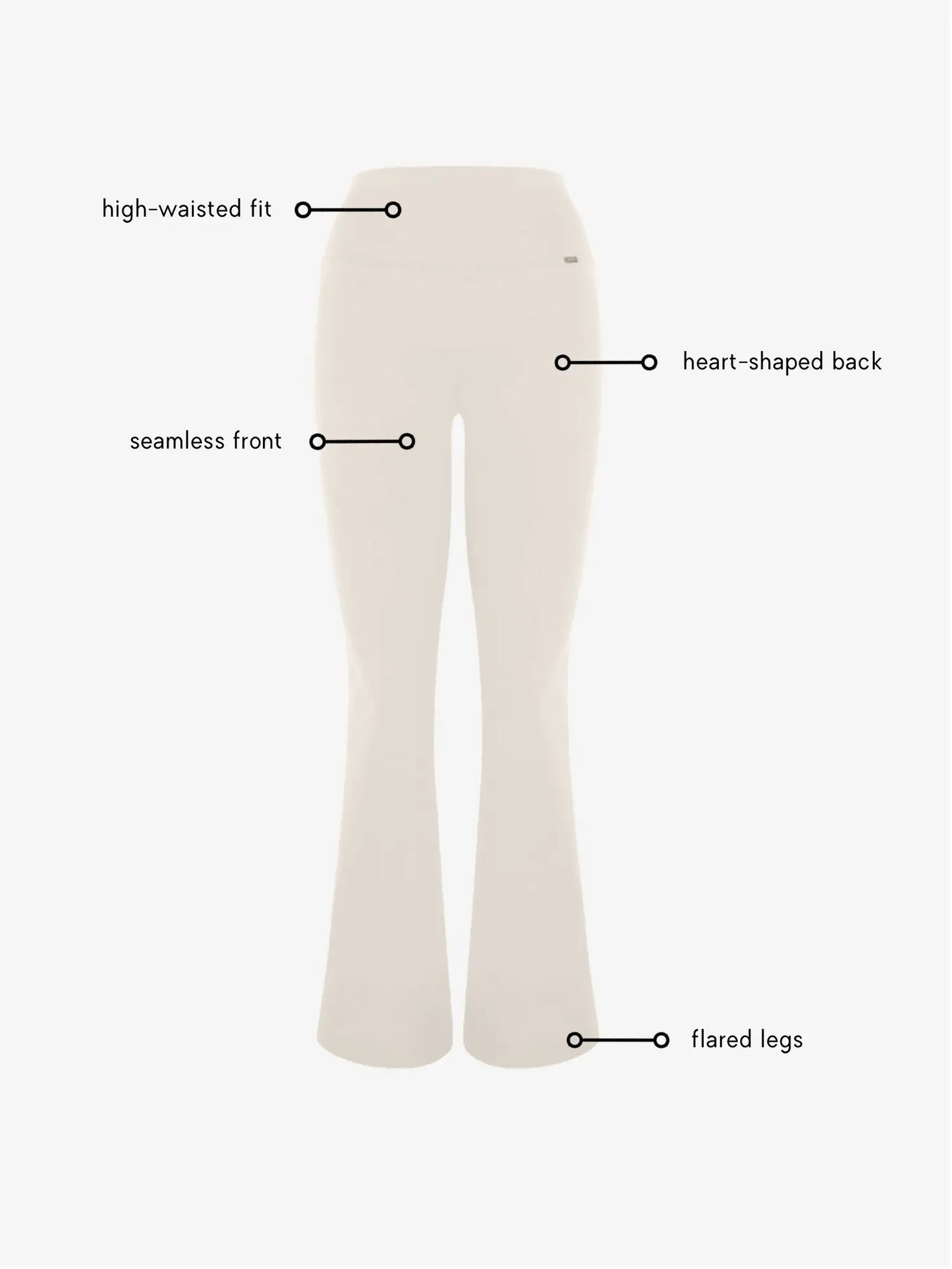 Camilla Flare Leggings - Ivory AMADAWEAR