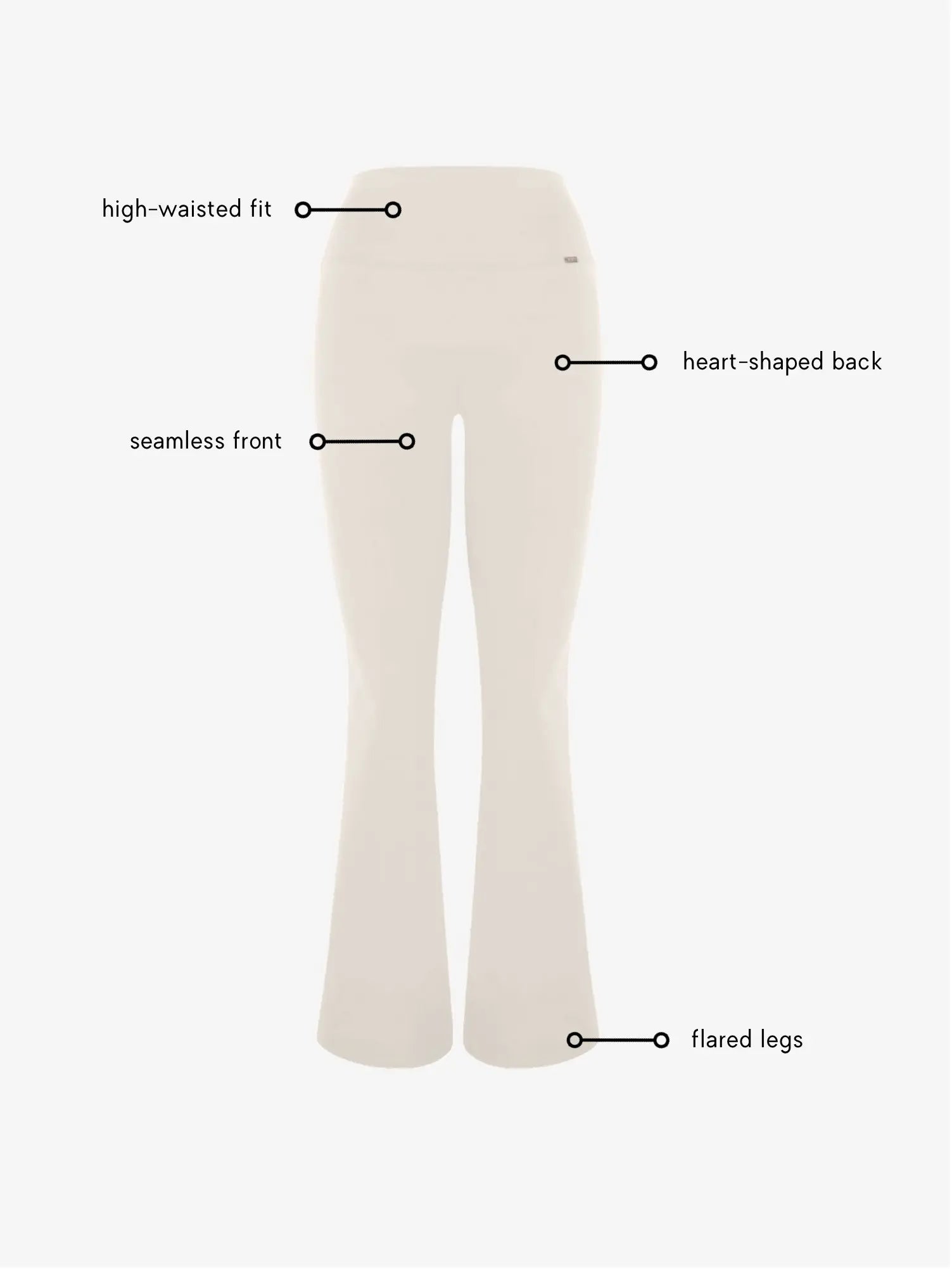Camilla Flare Leggings - Ivory AMADAWEAR