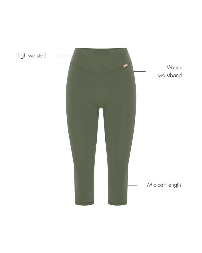 Capri Leggings - Alpine Moss