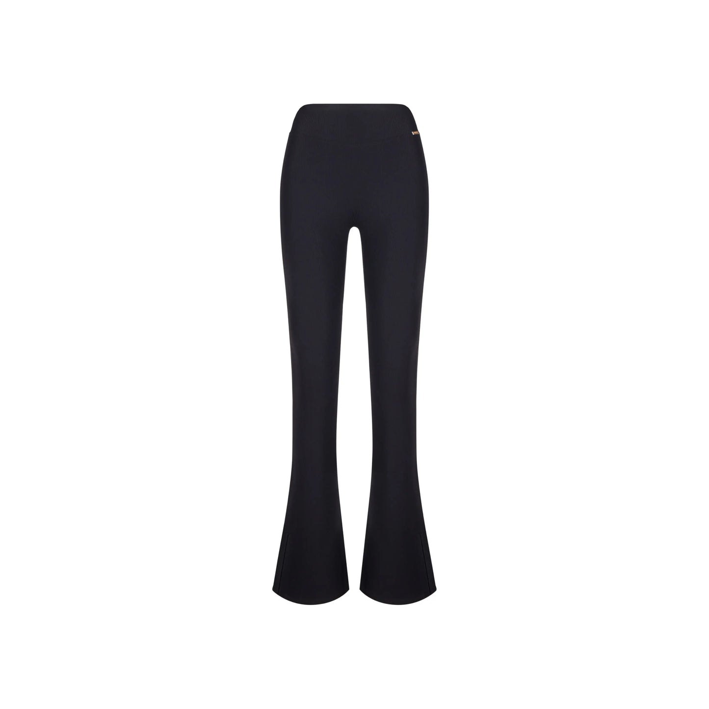 Cozma Flare Slit Leggings Ribbed - Black AMADAWEAR