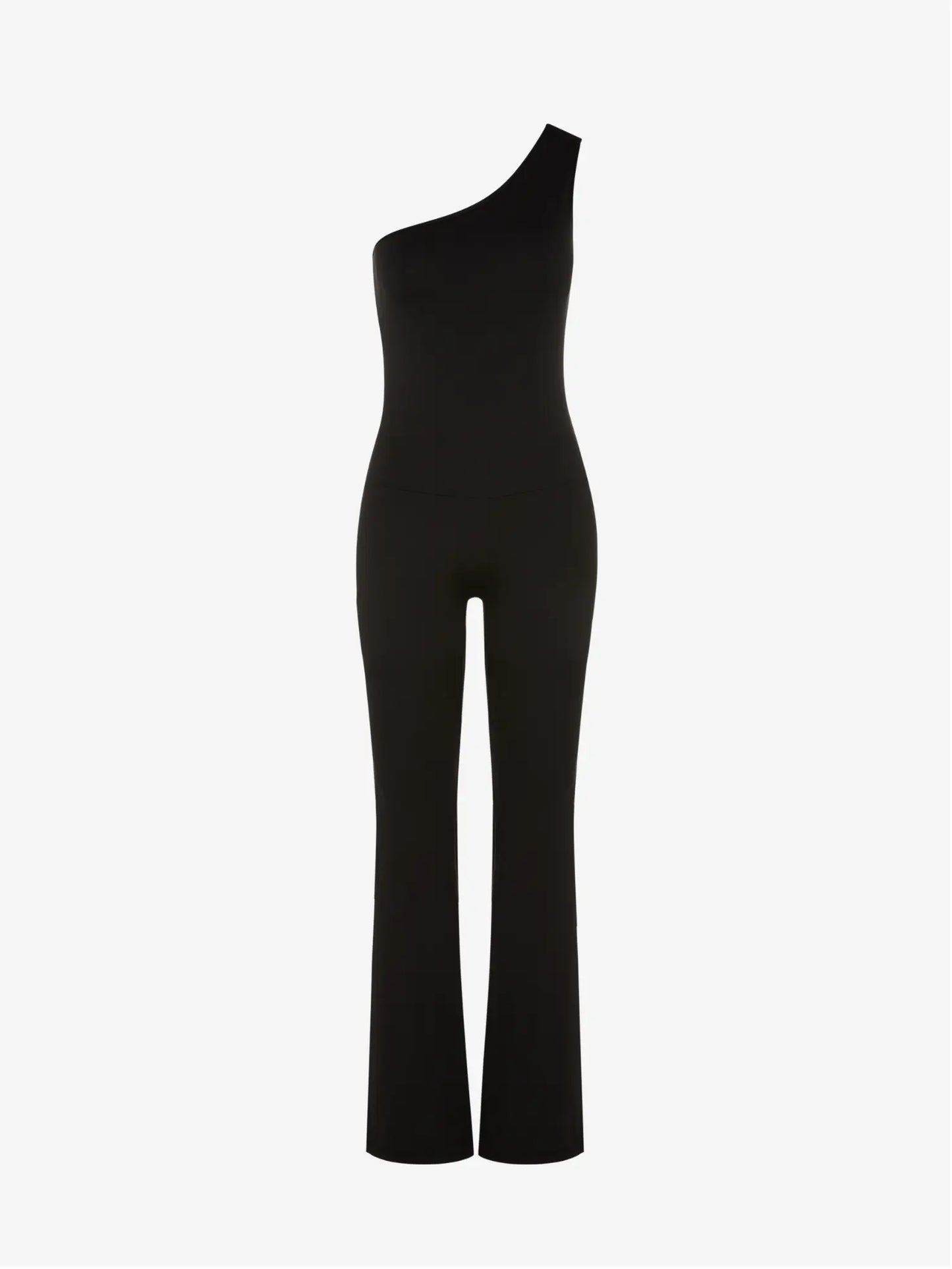 Cristina Oneshoulder Flared Leg Jumpsuit – Black AMADAWEAR