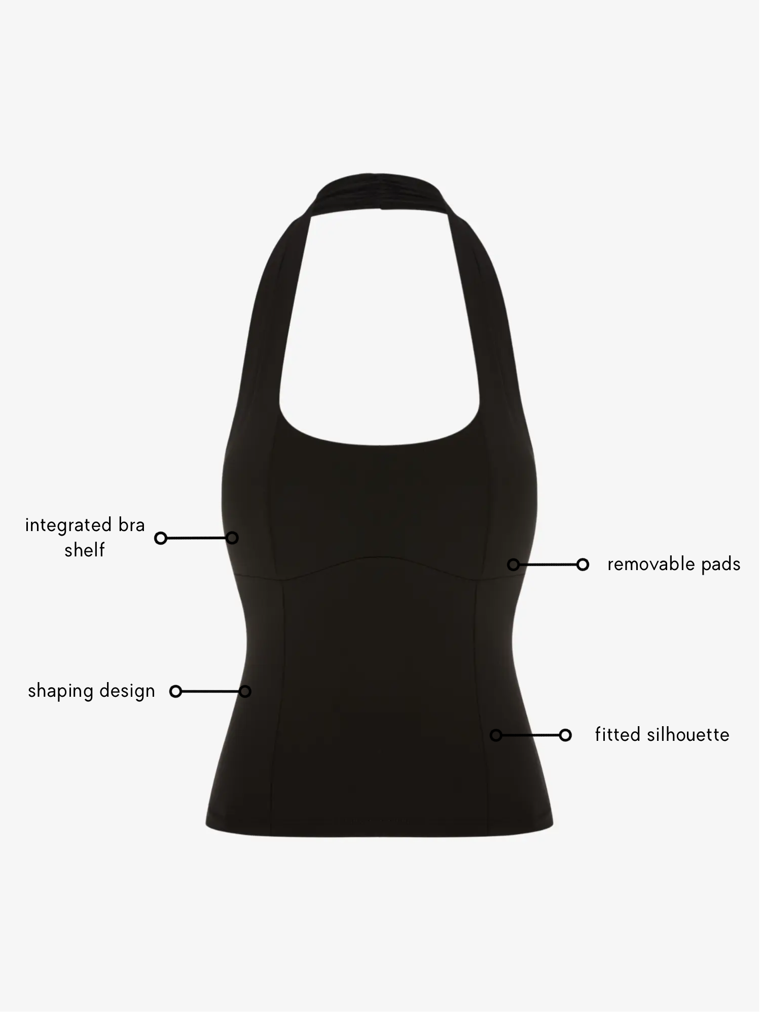 Daria Halterneck - Black AMADAWEAR