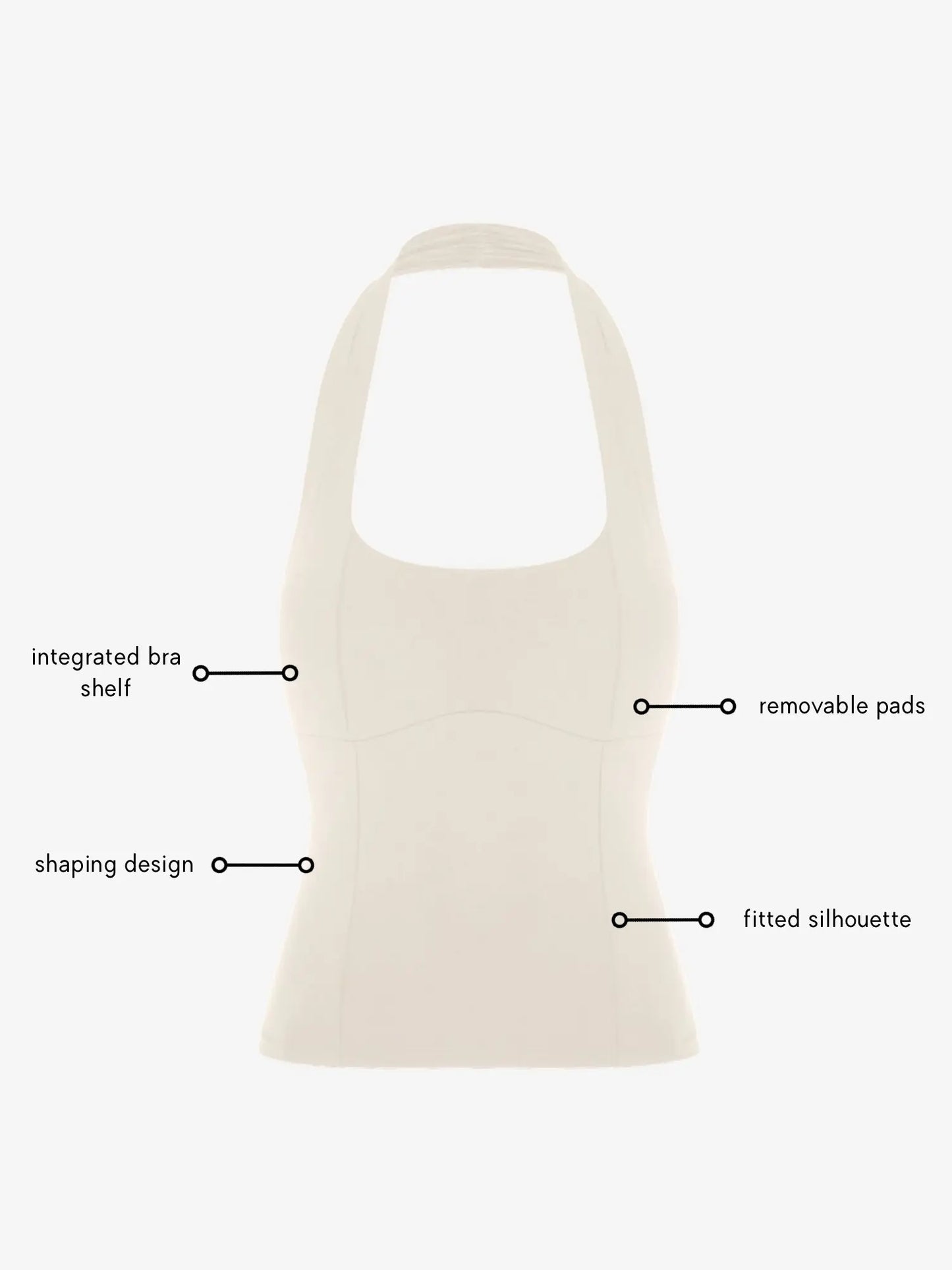 Daria Halterneck - Ivory AMADAWEAR