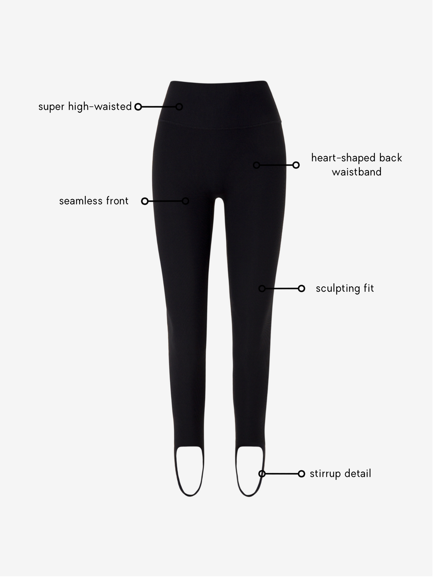 Donya Stirrup Leggings - Black AMADAWEAR
