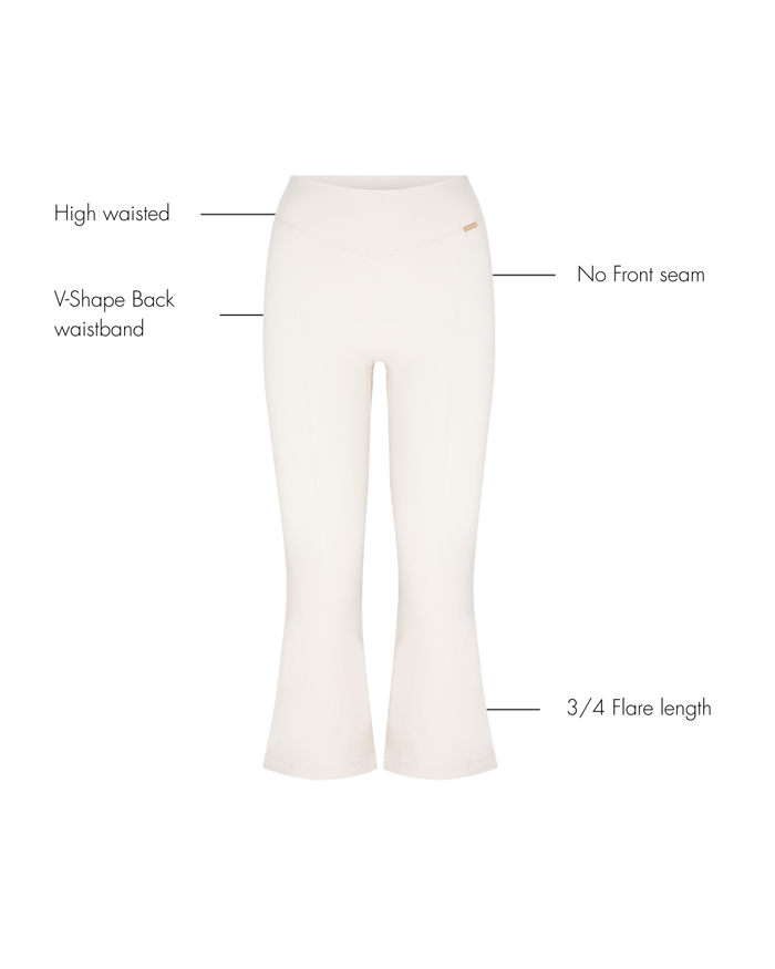 Flared Capri Leggings - Ivory