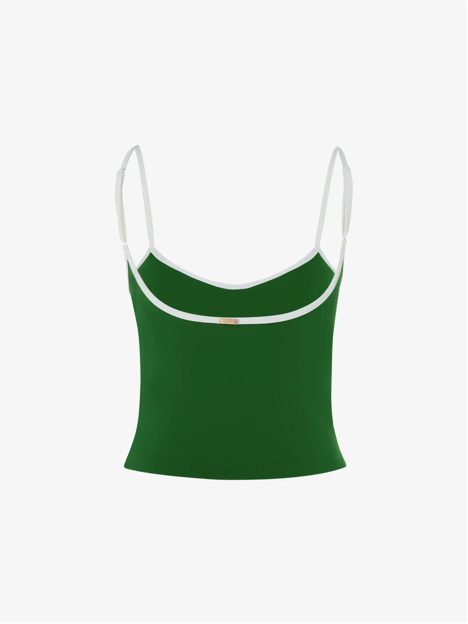 Gaelle Top - Green with White Trim AMADAWEAR