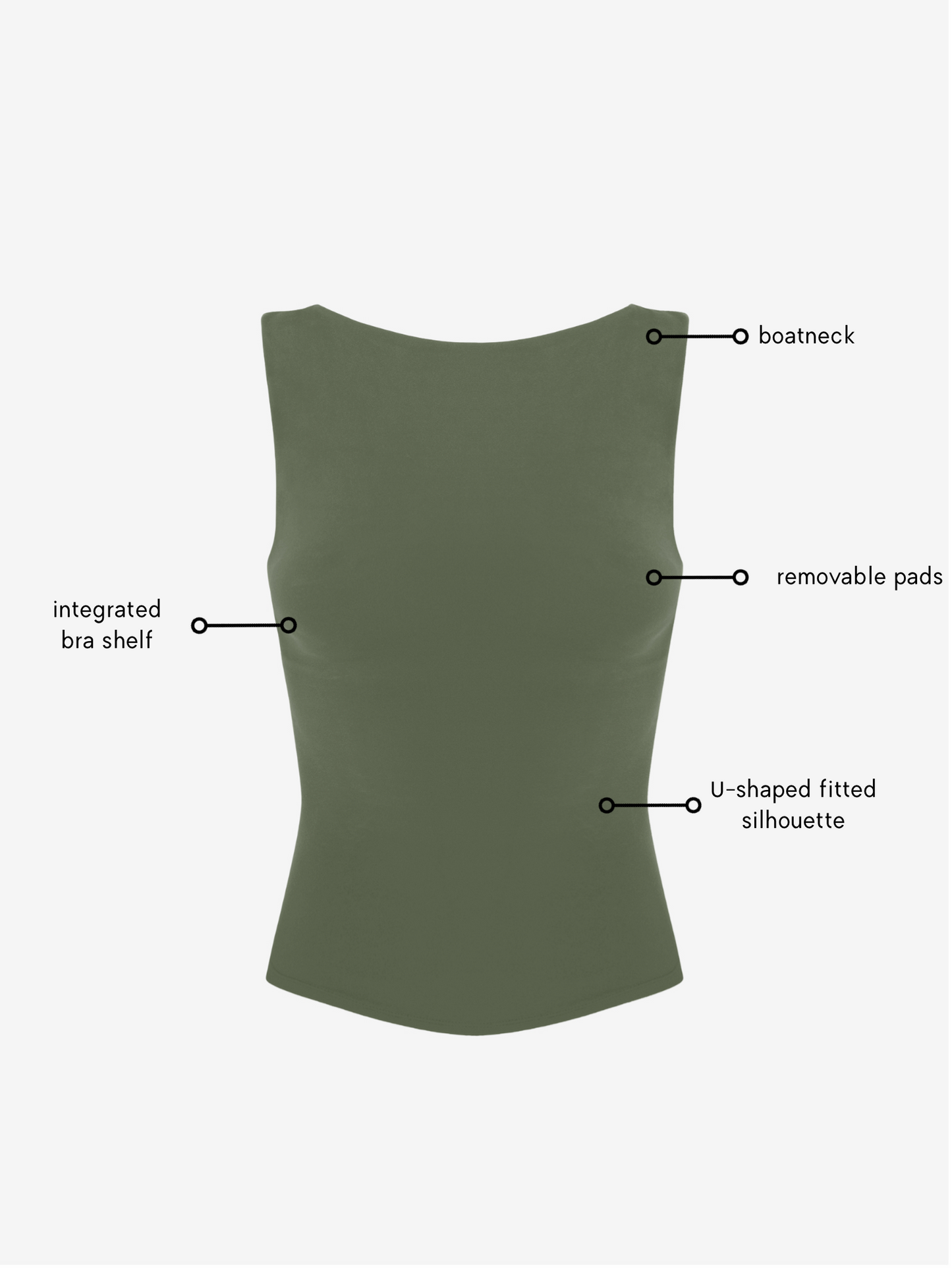 Karolina Boatneck Top - Alpine Moss