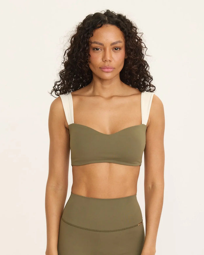 Jaqueline Balconette Bra - Alpine Moss-Ivory