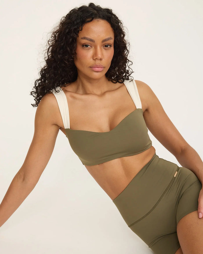 Jaqueline Balconette Bra - Alpine Moss-Ivory