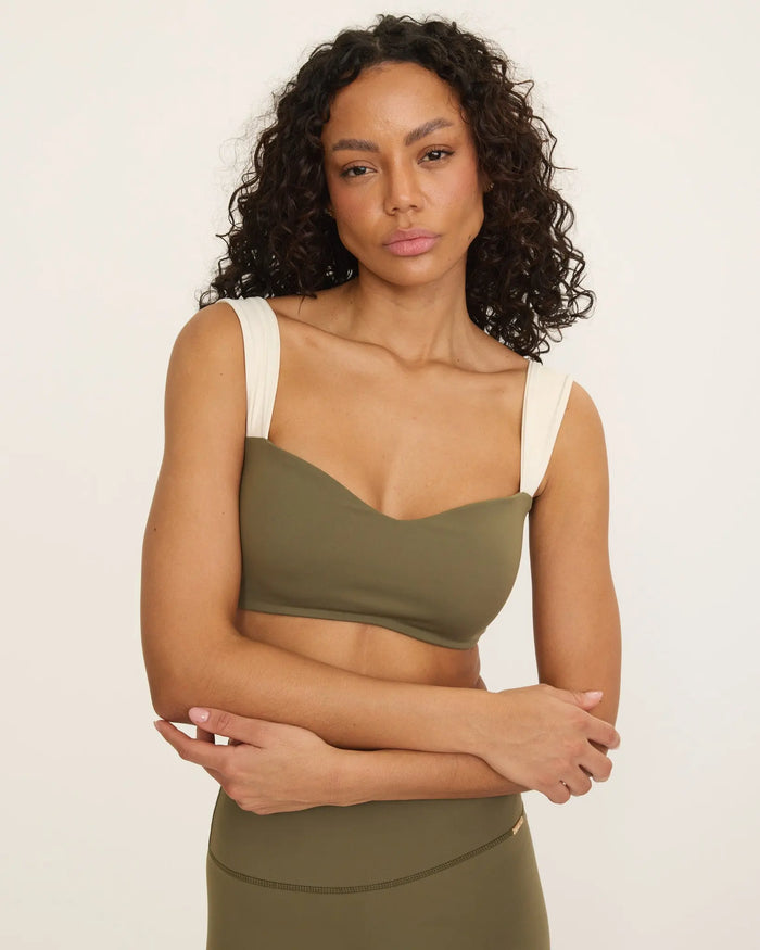 Jaqueline Balconette Bra - Alpine Moss-Ivory