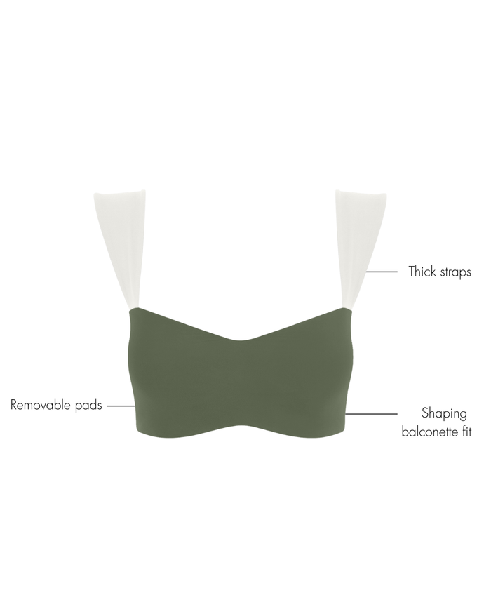 Jaqueline Balconette Bra - Alpine Moss-Ivory