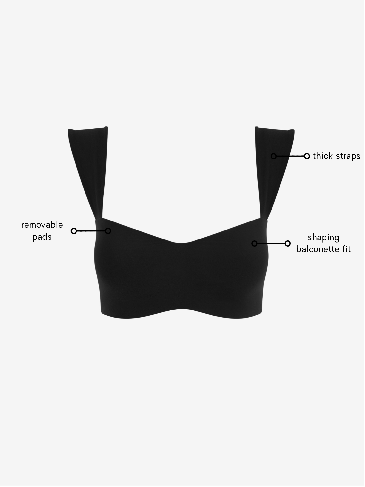 Jaqueline Balconette Bra - Black AMADAWEAR