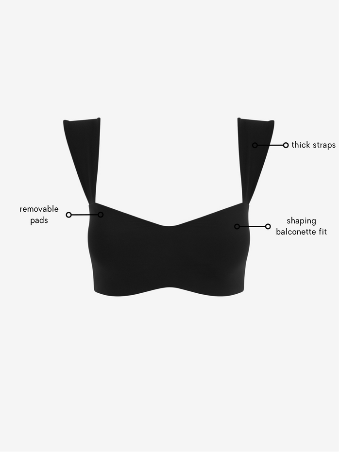 Jaqueline Balconette Bra - Black AMADAWEAR