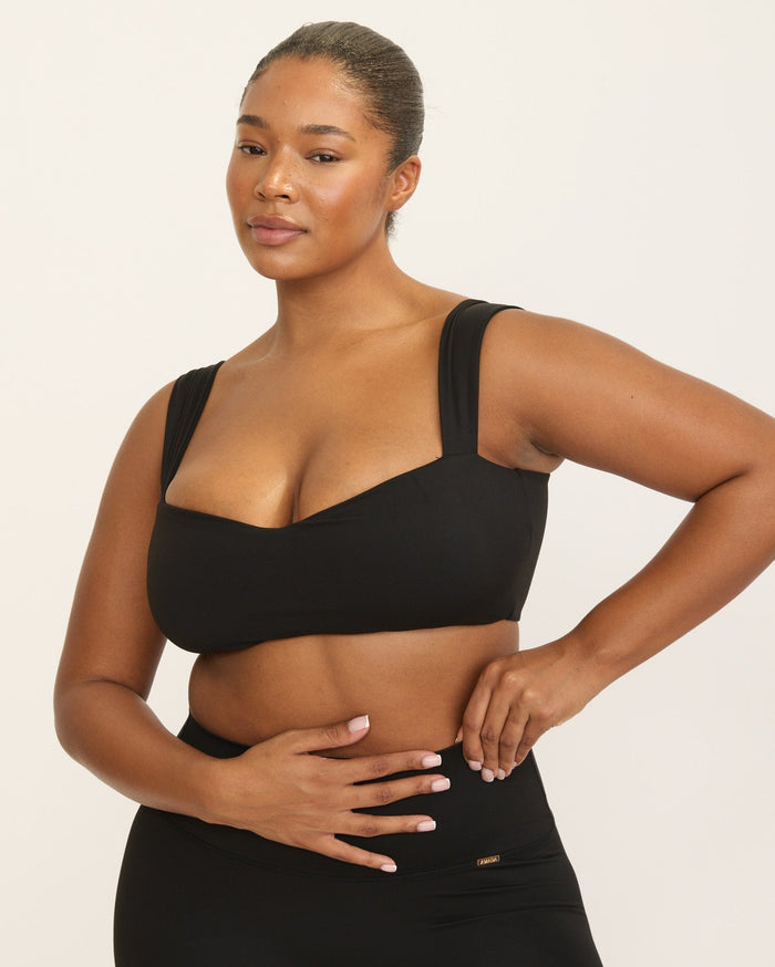 Jaqueline Balconette Bra - Black AMADAWEAR