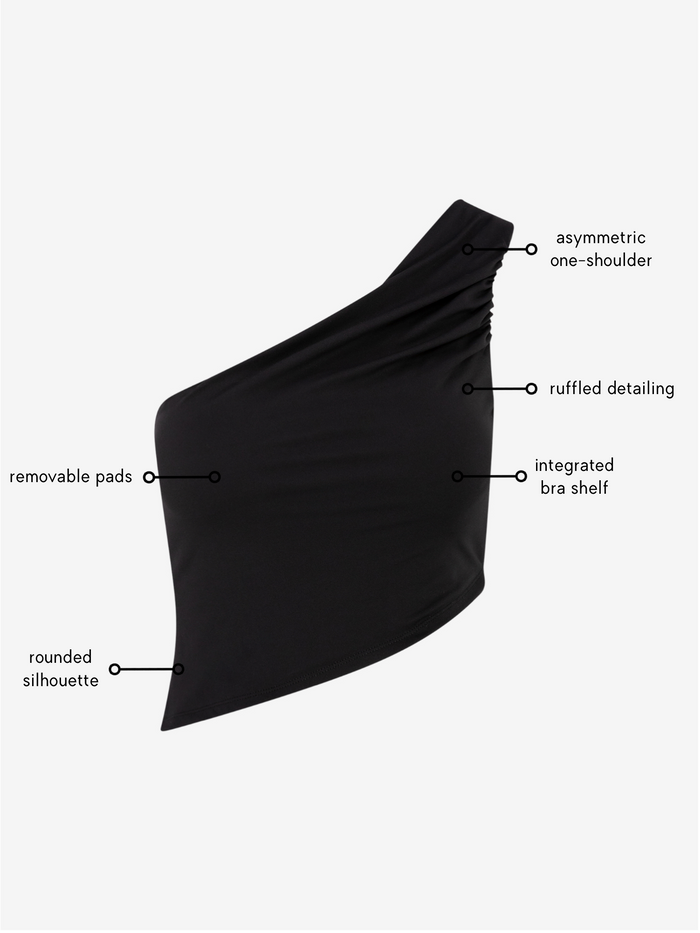 Joelle One Shoulder Top - Black AMADAWEAR
