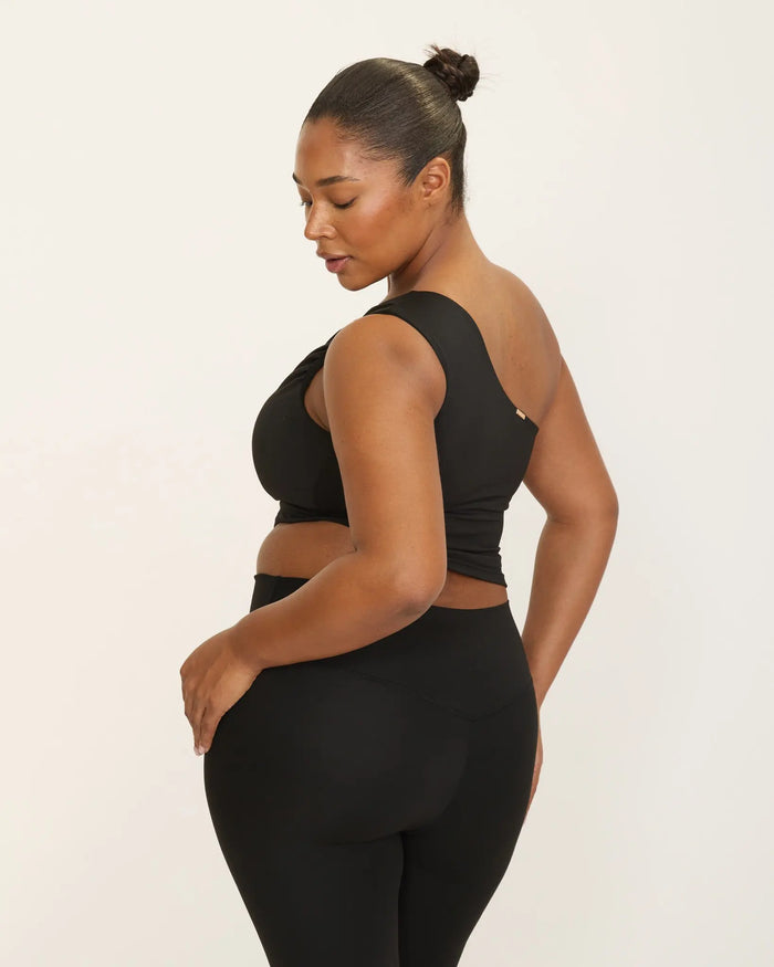 Joelle One Shoulder Top - Black AMADAWEAR