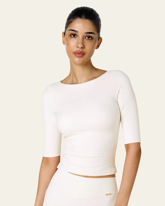 Julia 3/4 Longsleeve Top -  Ivory