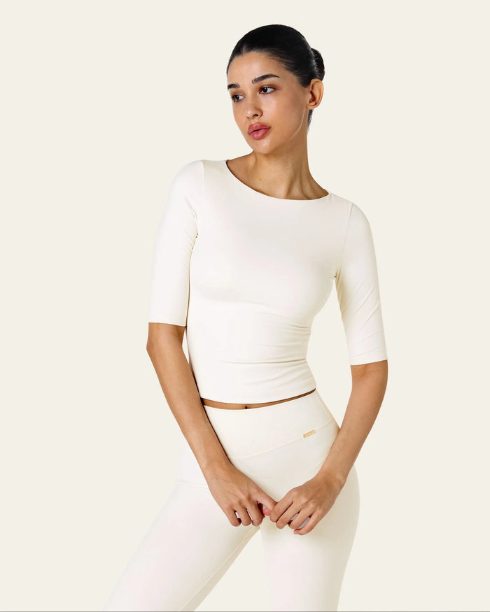 Julia 3/4 Longsleeve Top -  Ivory