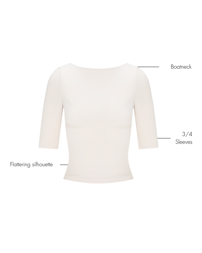 Julia 3/4 Longsleeve Top -  Ivory