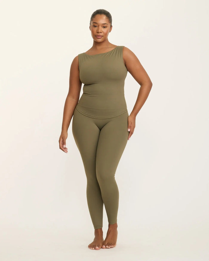 Karolina Boatneck Top - Alpine Moss AMADAWEAR