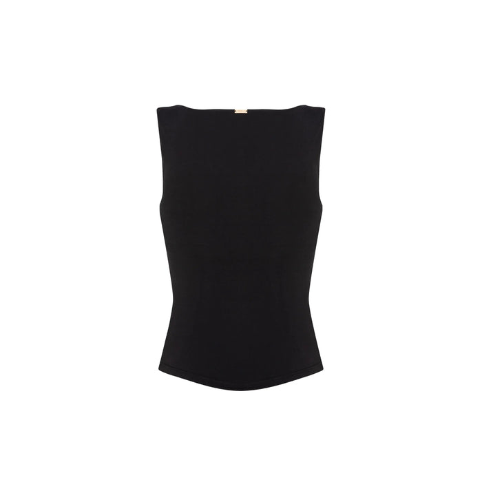 Karolina Boatneck Top - Black AMADAWEAR