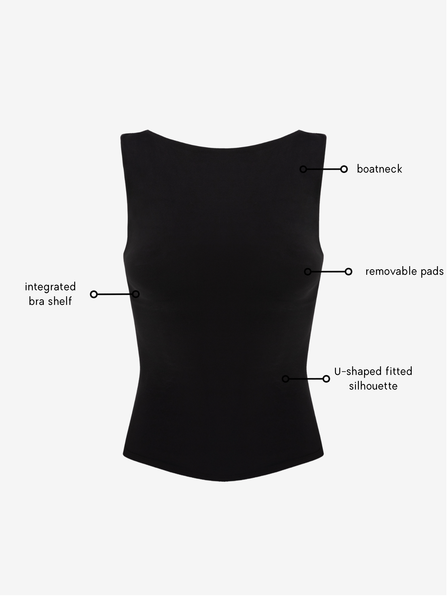 Karolina Boatneck Top - Black AMADAWEAR